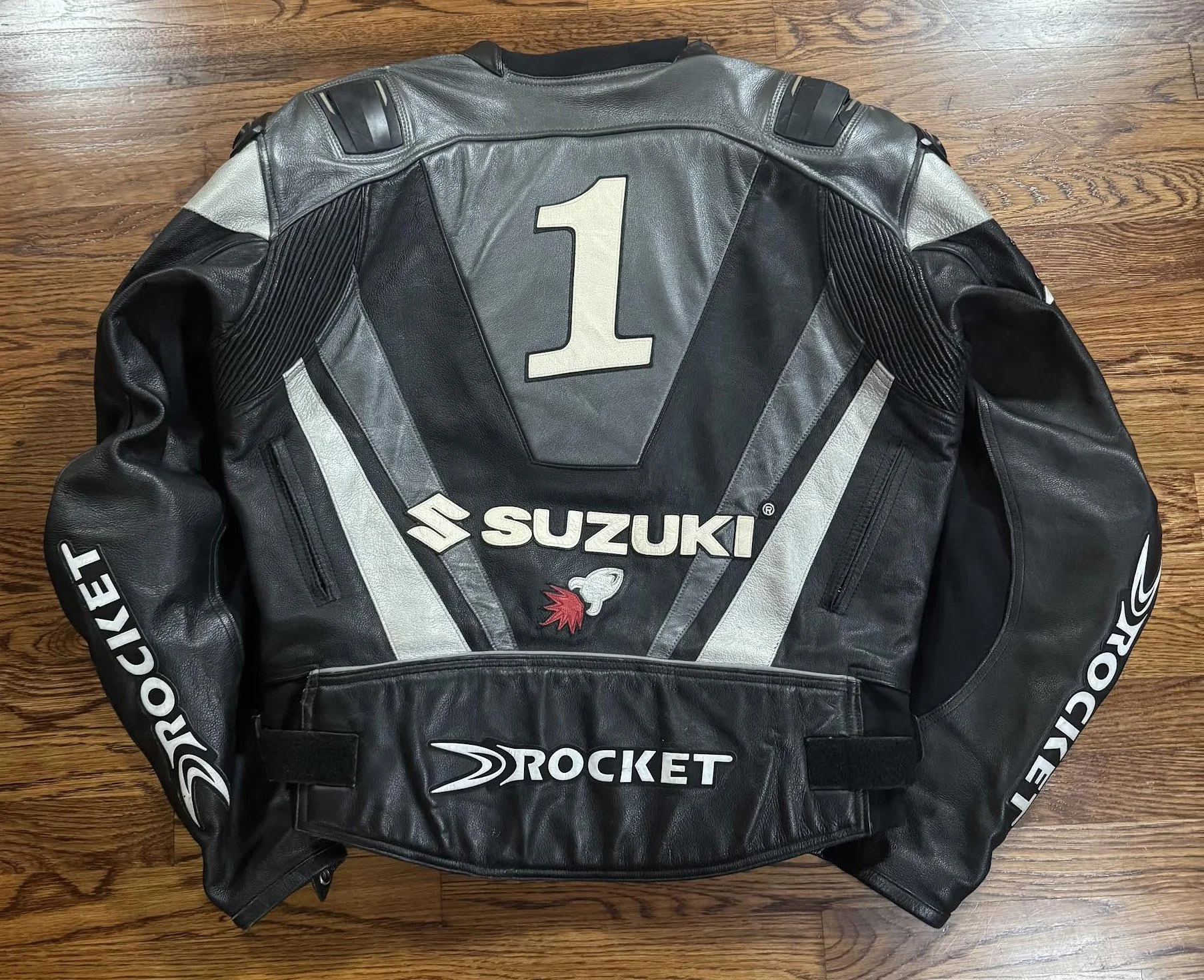 Vintage Joe Rocket Suzuki Leather Motorcycle Jacket (Size 46